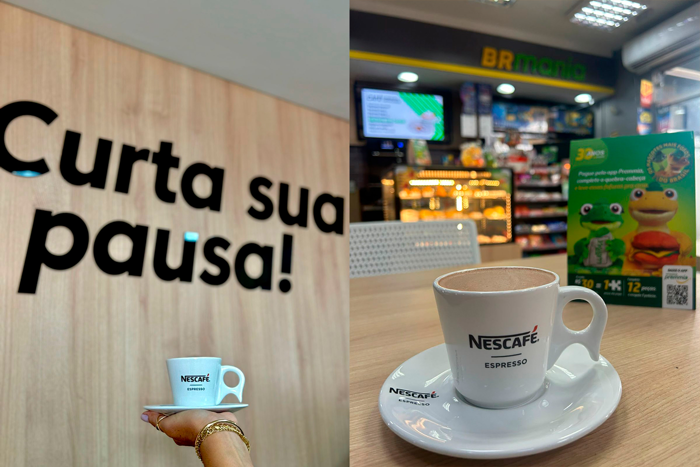O BR Mania é um ótimo espaço para dar um pausa e tomar um delicioso café