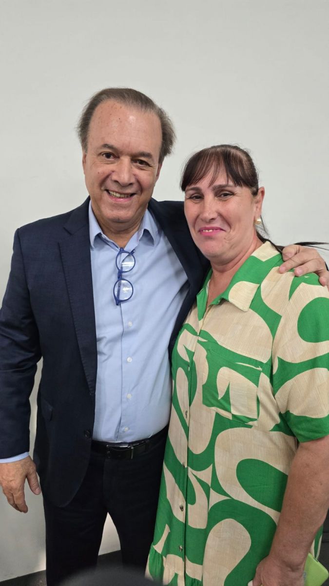 Adriana Roncada e Eleuses Paiva, secretário da Saúde do Estado de São Paulo
